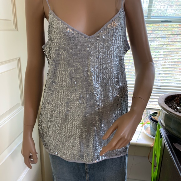❤️ BANNA REPUBLIC VINTAGE SEQUIN CAMISOLE SIZE L - Picture 1 of 3